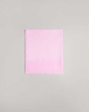 Light Pink Ted Baker Esteli Ted Baker Logo Long Scarf | ZA0002044