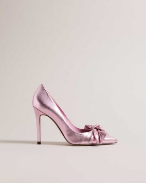 Light Pink Ted Baker Ryal Metallic Court Shoes | ZA0001639