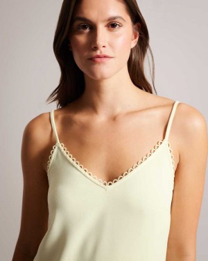 Light Yellow Ted Baker Andreno Strappy Cami With Looped Trims | ZA0001334