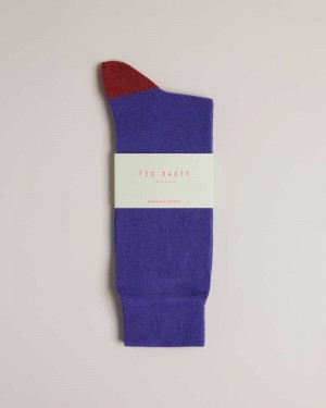 Medium Blue Ted Baker Clasic Plain Socks | ZA0002078