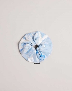 Medium Blue Ted Baker Florset New Romantic Printed Scrunchie | ZA0002046