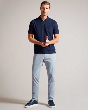 Medium Blue Ted Baker Haydae Slim Fit Chinos | ZA0001566