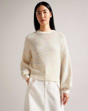 Multicoloured Ted Baker Avalee Knitted Volume Sleeve Jumper | ZA0000695