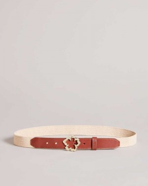 Natural Ted Baker Rylans Magnolia Buckle Belt | ZA0001796