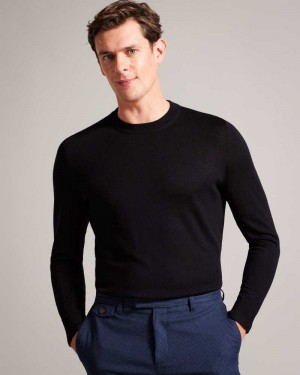 Navy Ted Baker Carnby Lightweight Wool Jumper | ZA0000738