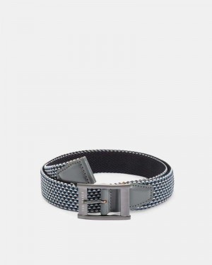 Navy Ted Baker Columm Reversible Elastic Belt | ZA0001792