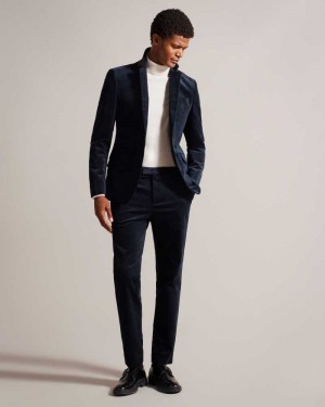 Navy Ted Baker Durhamt Slim Fit Corduroy Trousers | ZA0001132