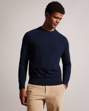 Navy Ted Baker Glant Pure Cashmere Jumper | ZA0000701