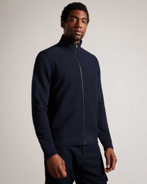 Navy Ted Baker Phloem Zip Through Funnel Neck Jacket | ZA0000698