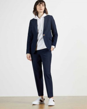 Navy Ted Baker Rraet Slim Tailored Trousers | ZA0001497