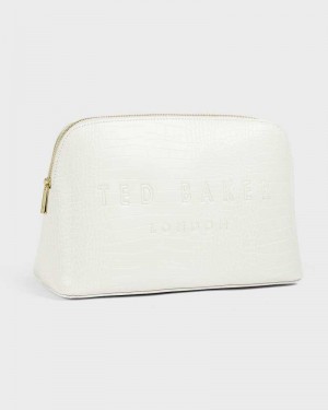 Nude Ted Baker Crocana Croc Detail Debossed Washbag | ZA0000521