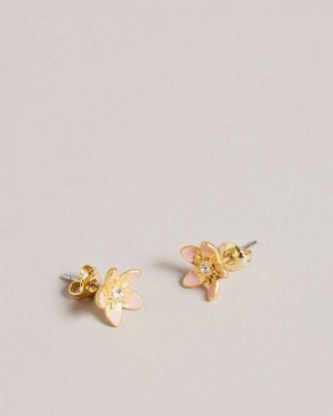 Pale Pink Ted Baker Beaauu Blossom Stud Earrings | ZA0001964