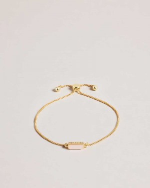 Pale Pink Ted Baker Glorii Gem Drawstring Bracelet | ZA0001899