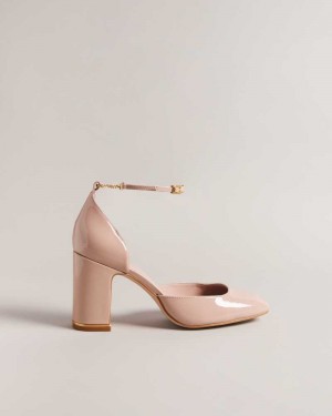 Pale Pink Ted Baker Keliy Strappy Chain Patent Heels | ZA0001635