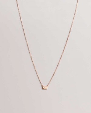 Pale Pink Ted Baker Laressa Love Letter Pendant Necklace | ZA0001999