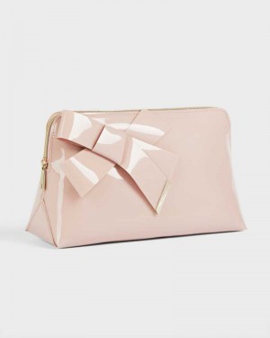 Pale Pink Ted Baker Nicco Knot Bow Washbag | ZA0000509