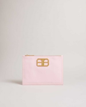 Pale Pink Ted Baker Tikila Statement Hardware Clutch | ZA0000305