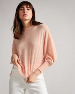 Pink Ted Baker Nicci Sleeve Detailed Jumper | ZA0000702