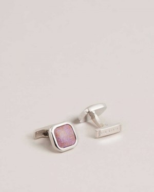 Purple Ted Baker Marbled Marbled Cufflinks | ZA0001810