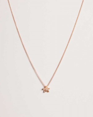 Rose Gold Colour Ted Baker Braddie Blossom Pendant Necklace | ZA0002017