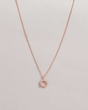 Rose Gold Colour Ted Baker Cresar Calypso Crystal Hoop Pendant Necklace | ZA0001991