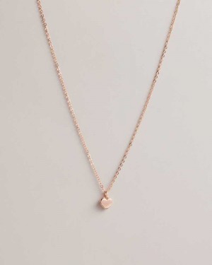 Rose Gold Colour Ted Baker Hara Heart Pendant Necklace | ZA0001995