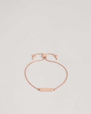 Rose Gold Colour Ted Baker Saraio Sparkle Bar Bracelet | ZA0001901