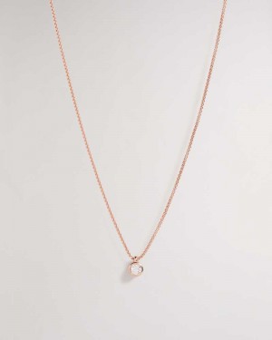 Rose Gold Colour Ted Baker Sininaa Crystal Pendant Necklace | ZA0002009