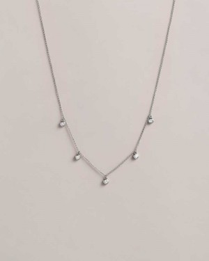 Silver Colour Ted Baker Clemmee Crystal Droplet Necklace | ZA0001982