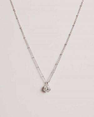 Silver Colour Ted Baker Ravela Crystal Pendant Necklace | ZA0001993