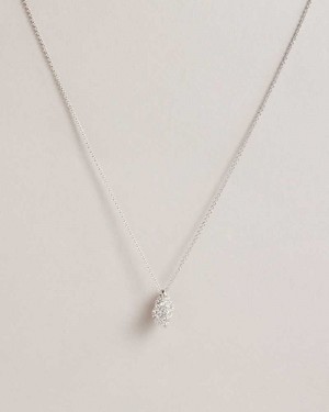 Silver Colour Ted Baker Sorayaa Crystal Shell Pendant Necklace | ZA0002013