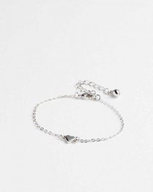 Silver Ted Baker Harsaa Mini Heart Bracelet | ZA0001903