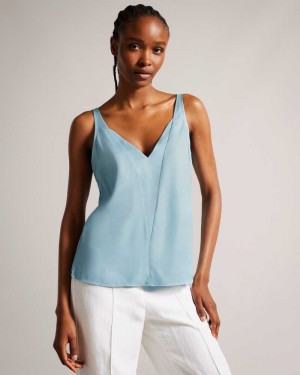 Sky Blue Ted Baker Rubiez Double Layer Effect Cami | ZA0001308