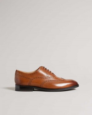 Tan Ted Baker Amaiss Formal Leather Brogue Shoes | ZA0001619