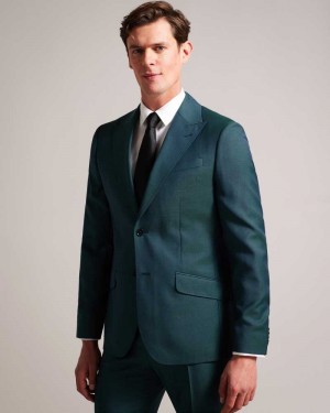 Teal Blue Ted Baker Northj Wool Tonic Weave Suit Jacket | ZA0000619