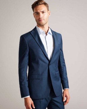 Teal Blue Ted Baker Taisj Wool Blend Slim Suit Jacket | ZA0000647