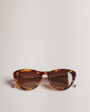 Tortoiseshell Ted Baker Violets Cat Eye Frame Sunglasses | ZA0002128