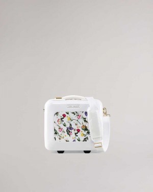 White Ted Baker Raide Scattered Bouquet Vanity Case | ZA0000511