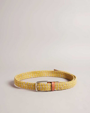 Yellow Ted Baker Callen Woven Elasticated Belt | ZA0001740