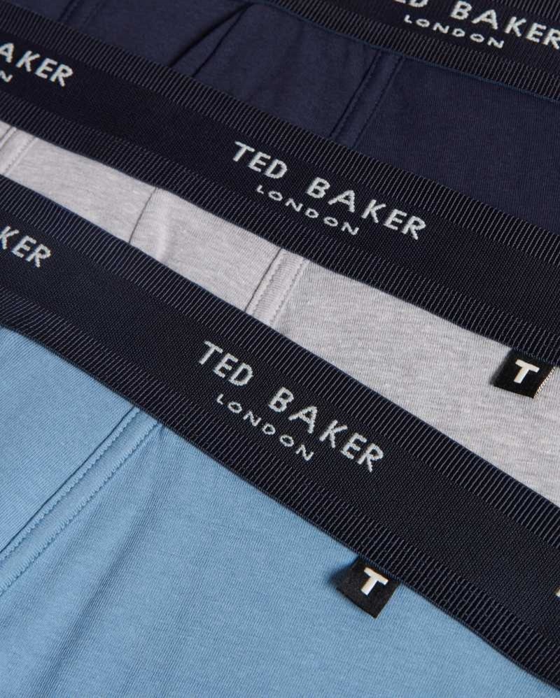 Assorted Ted Baker Erikk Three Pack Of Assorted Cotton Trunks | ZA0001584