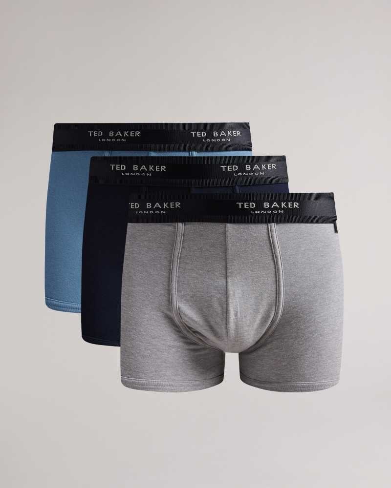 Assorted Ted Baker Erikk Three Pack Of Assorted Cotton Trunks | ZA0001584