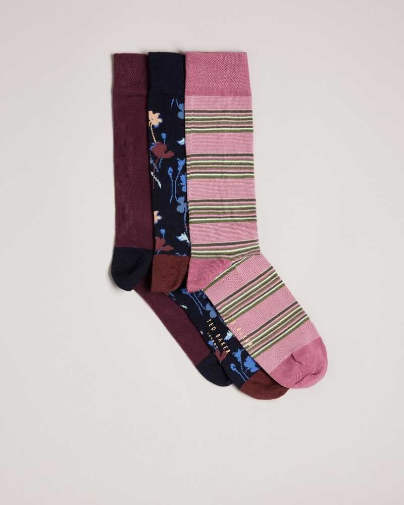 Assorted Ted Baker Howkind Three Pack Of Assorted Socks | ZA0002054