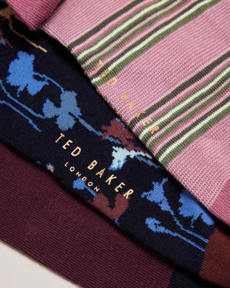 Assorted Ted Baker Howkind Three Pack Of Assorted Socks | ZA0002054