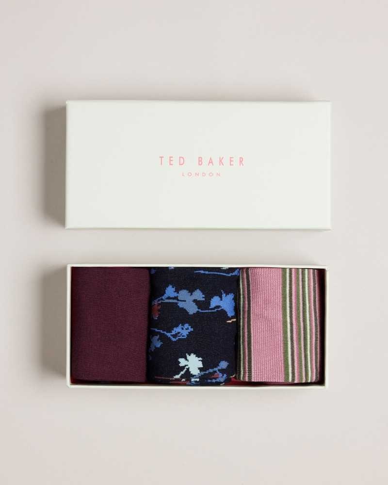 Assorted Ted Baker Howkind Three Pack Of Assorted Socks | ZA0002054