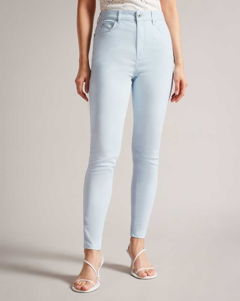 Baby Blue Ted Baker Sophaa Skinny Fit Sateen Jeans | ZA0000677