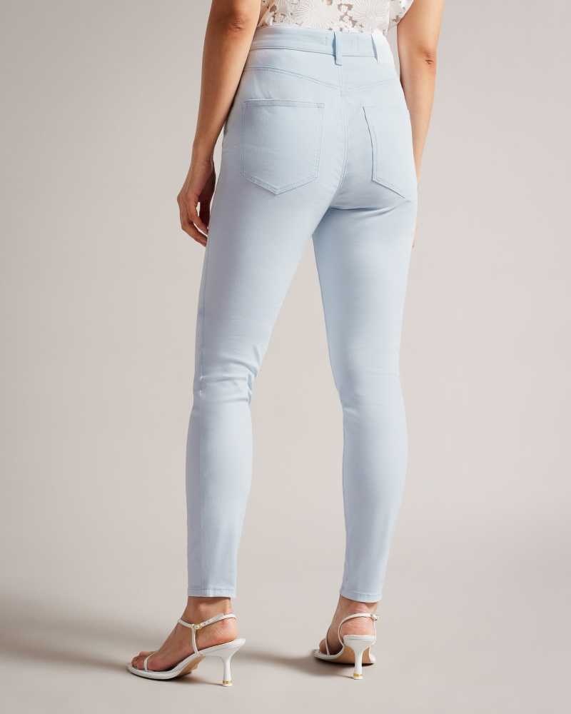 Baby Blue Ted Baker Sophaa Skinny Fit Sateen Jeans | ZA0000677