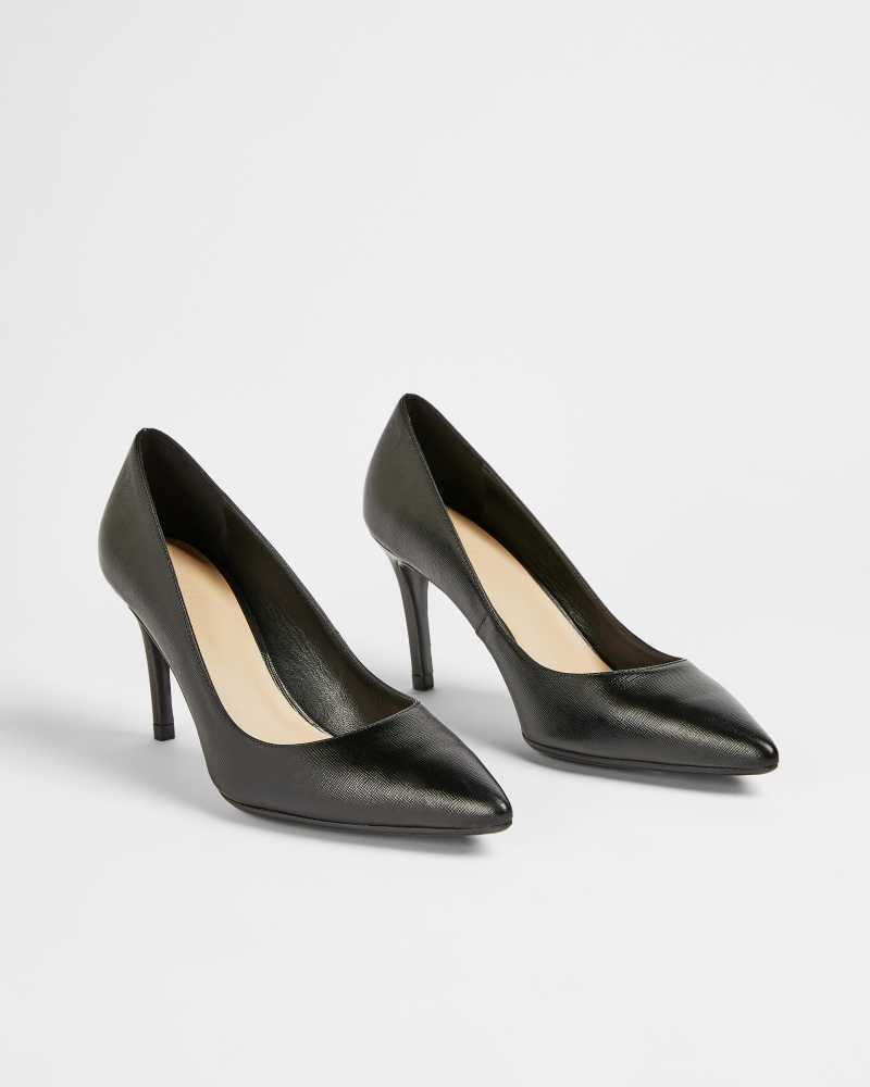 Black Ted Baker Alysse Leather Court Shoes | ZA0001641