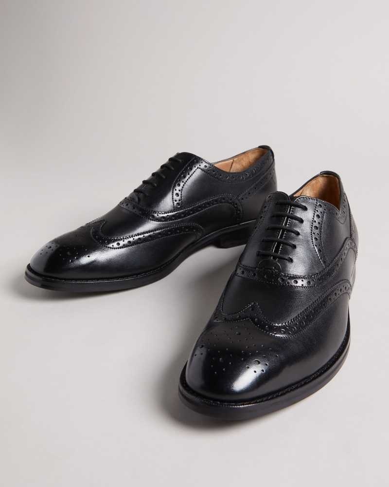 Black Ted Baker Amaiss Formal Leather Brogue Shoes | ZA0001621