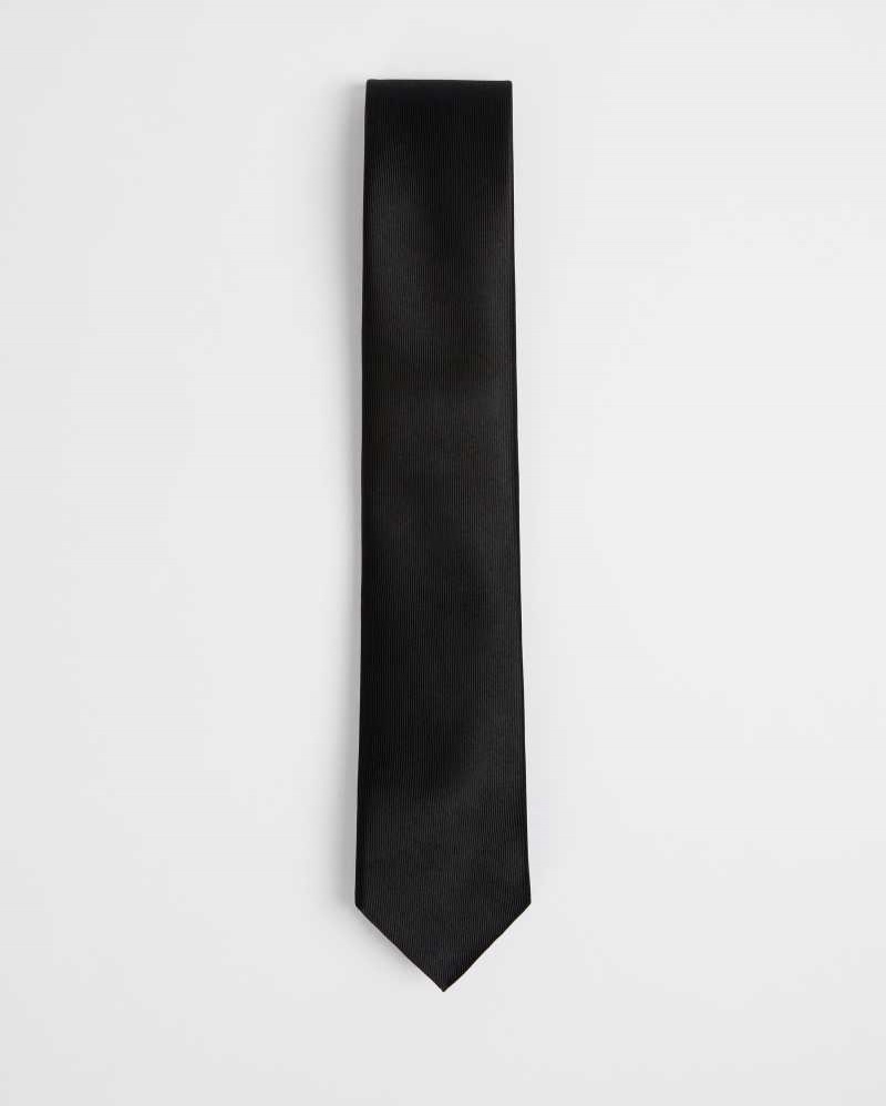 Black Ted Baker Blula Twill Silk Tie | ZA0001150