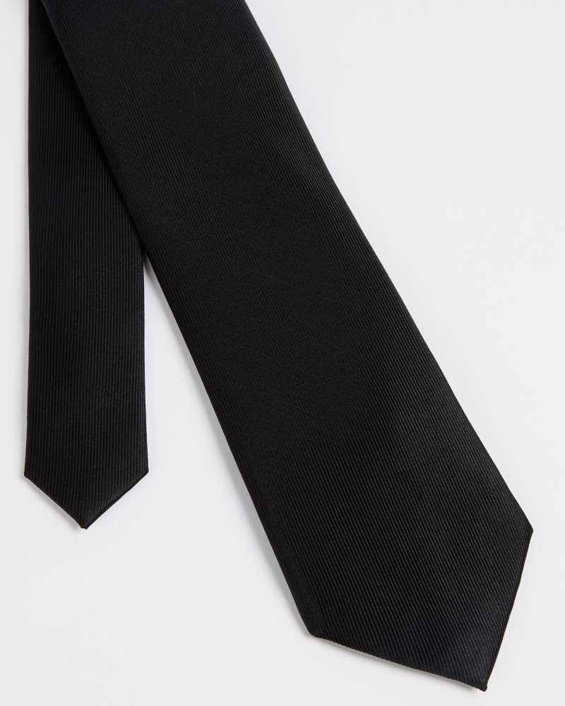 Black Ted Baker Blula Twill Silk Tie | ZA0001150